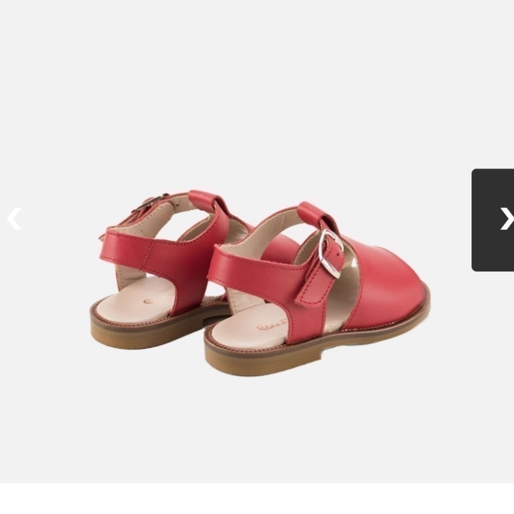 RED LEATHER CLASSIC SANDALS - Picture 3 of 8